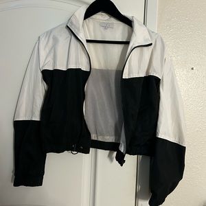 Black and white windbreaker jacket